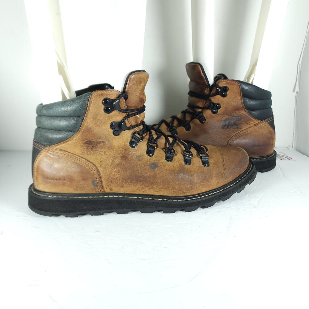 Sorel Men's Madson US 9,5 Brown Leather Waterproof Lace-Up Ankle Hiker Boots - Picture 7 of 16